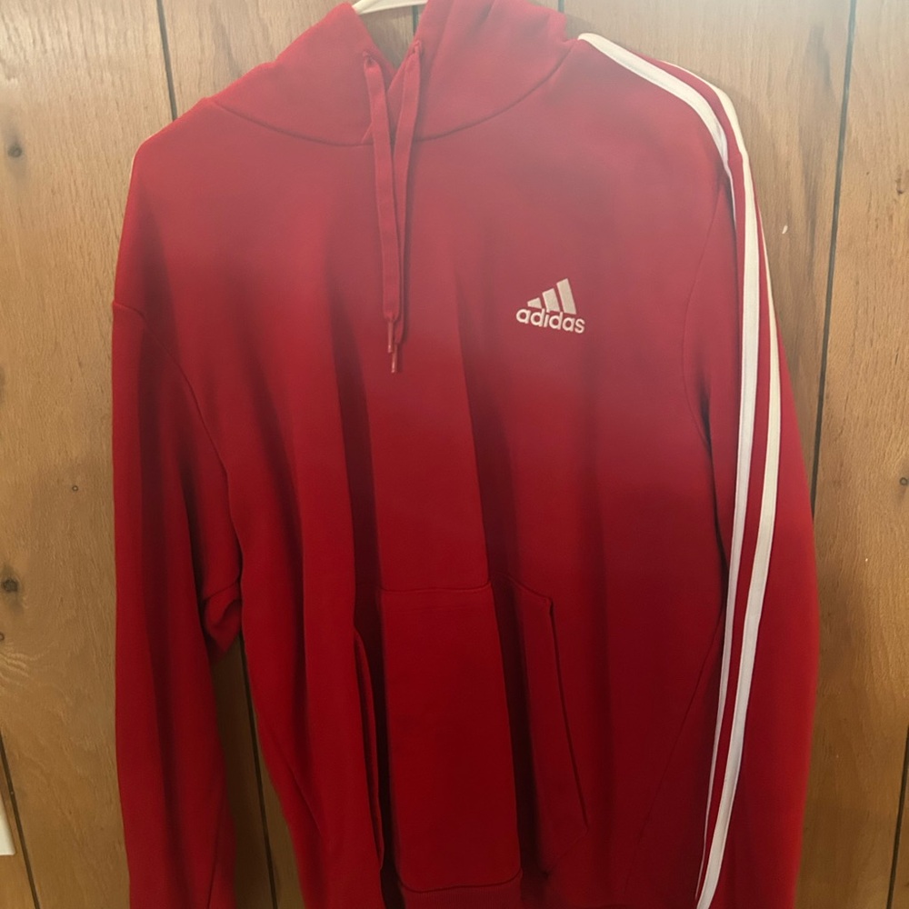 Adidas Scarlet Hoodie with White Accents